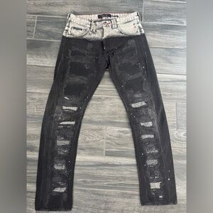 Philipp Plein Black Distressed Skinny Jeans